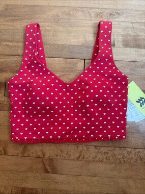 all in motion Red Heart-Print Bralette